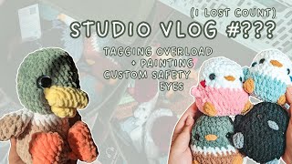 Studio Vlog No. ??? || Tagging new plushies + painting custom safety eyes