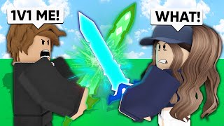 I Trained My GIRLFRIEND To Be A PRO.. Then I 1v1'd Her! (Roblox Bedwars)