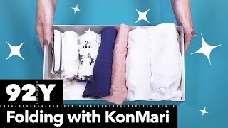 Folding clothes using the KonMari method from Marie Kondo