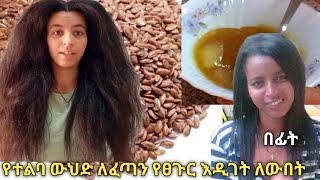 የተልባ ውህድ ለፈጣን የፀጉር እዲገት ልስላሴ ለብዛትFlax blend for faster hair growth, softness and volume #hanawuletaw