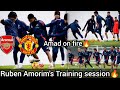 Ruben Amorim lead Training | Arsenal Vs Man United | Amad Dialo, Mazrauoi, Fernandez, Shaw, Zikzee