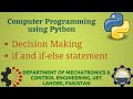 [Python Programming Basics to Advanced]: if and if else statements (Decision Making) | Lab 05 P-2