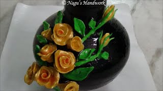 Pot Painting-Pot Painting with MSeal-Pot Painting with Fabric Paint  By Nagu's Handwork