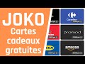 GAGNER Des Cartes Cadeaux Gratuites Avec l'Application Smartphone JOKO