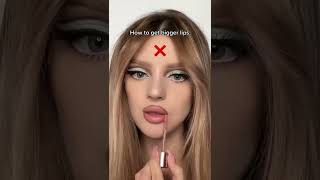 Bigger lips with makeup: ❌ and ✅ Which technique do you prefer?💕                               Ib: