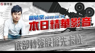 胡毓棠 股海淘金【底部轉強股搶先卡位】影音分析2019/08/14