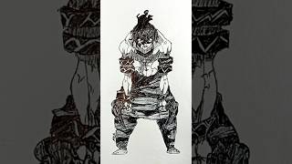 Speed drawing Stick - gyutaro #shorts #anime #drawing #demonslayer #gyutaro #aneart