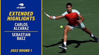 Carlos Alcaraz vs. Sebastian Baez Extended Highlights | 2022 US Open Round 1