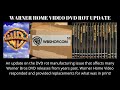 Warner Home Video DVD Disc Rot Update