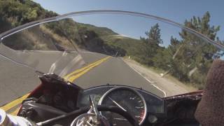 Yamaha R6 crash flying off the mountain