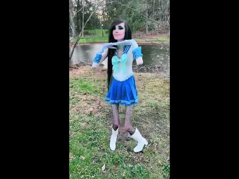 Eugenia Cooney Dancing Outside In Her Sailor Mercury Cosplay Outfit (11 ...