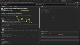 Leetcode easy problem 3065. Minimum Operations to Exceed Threshold Value I | devops python practice