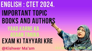 CTET DEC2024,IMPORTANT TOPIC BOOKS AND AUTHORS.Previous Year Question paper#English#Learn And Grow26