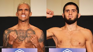 Charles Oliveira e Islam Makhachev batem o peso para a luta principal do UFC 280