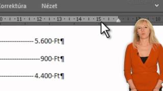 Word Tabulálás, tabulátorok oktatóvideó.