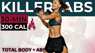 30-MIN KILLER HIIT ABS WORKOUT (total body metabolic weight loss, lean body toning + belly fat burn)
