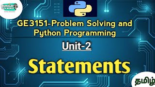 Statements in Problem Solving and Python Programming tamil||GE3151||Python||PSPP||AU reg-2021.