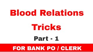 Blood Relation Reasoning Tricks For SBI and Bank PO [In Hindi] Part 1