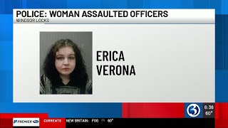 BOOKING PHOTO: Woman nearly struck officers in Windsor Locks