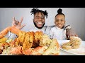 KING CRAB & COLOSSAL BLACK TIGER PRAWNS | SEAFOOD BOIL MUKBANG | 2020 먹방