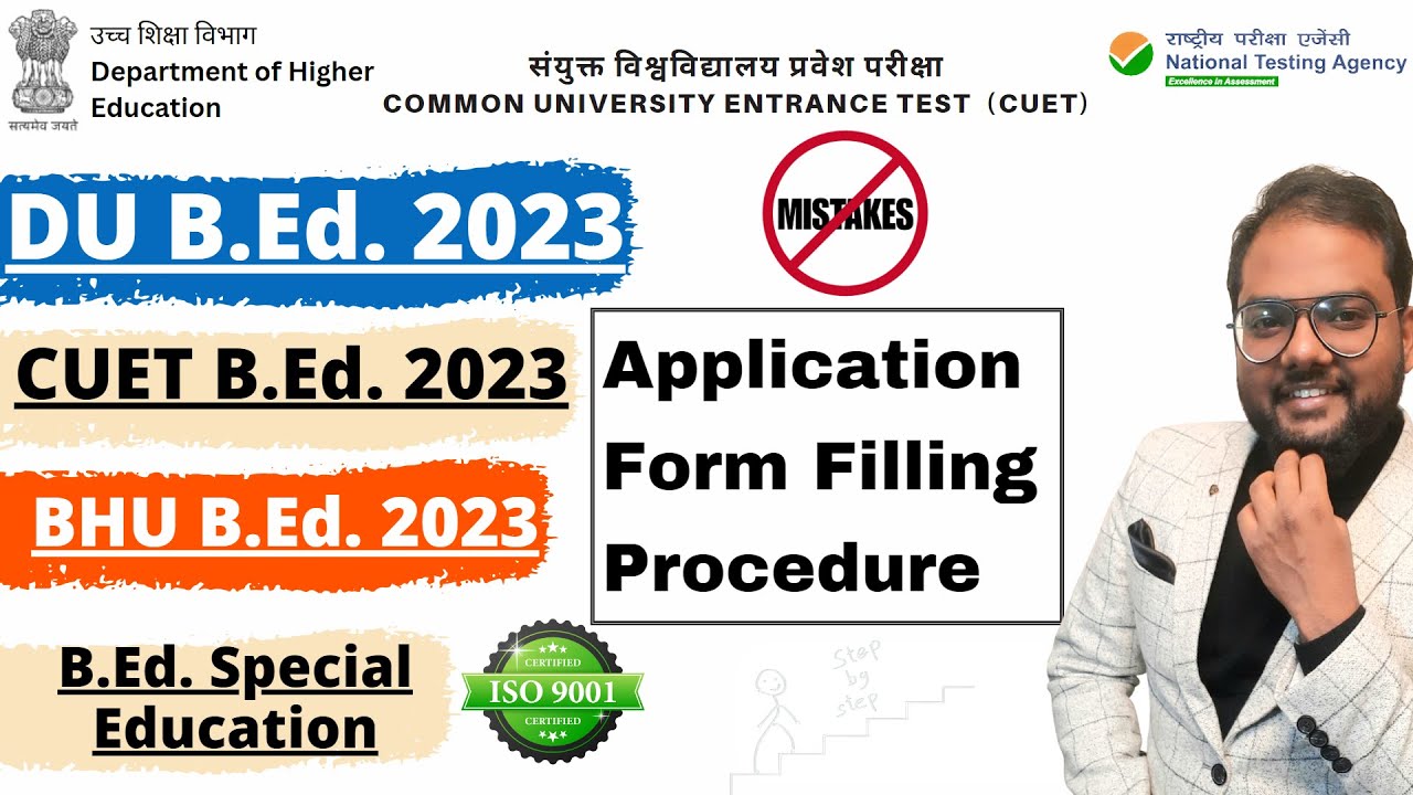 Application Form Filing Procedure CUET B.Ed. || DU BEd Form Filling ...