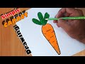 How to draw a Carrot Form V | simple and easy carrot drawing and coloring step by step| गाजर ड्राइंग