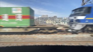 琵琶湖線石山駅～大津駅の側面展望