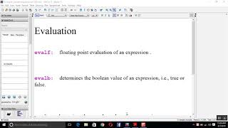 Evaluation of Expression in Maple