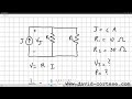 electric circuit exercise current generator and resistors in parallel