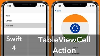 UITableView Cell Action (Swift 4 + Xcode 9.0)