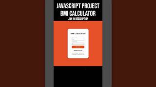 JavaScript Project | BMI Calculator #coding #javascript #html #css #webdevelopment #web #tutorial