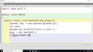 Write a program to cheak a year is leap year or not in java with bluej