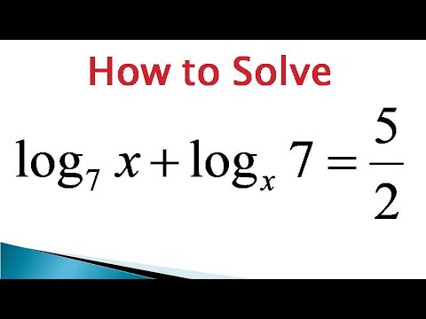 How To Solve A Logarithmic Equation With The Unknown Being Both In The ...