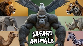 Safari Animal Sounds Song | Fun Nursery Rhyme for Kids - Learn Wild Animal Names \u0026 Sounds