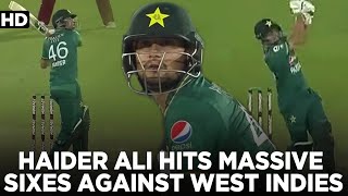 Haider Ali Hits Massive Sixes Against West Indies | Pakistan vs West Indies | PCB | MK1L