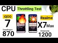 iQOO 7 vs Realme X7 Max CPU Throttling Test Comparison Snapdragon 870 vs Dimensity 1200 🔥🔥🔥