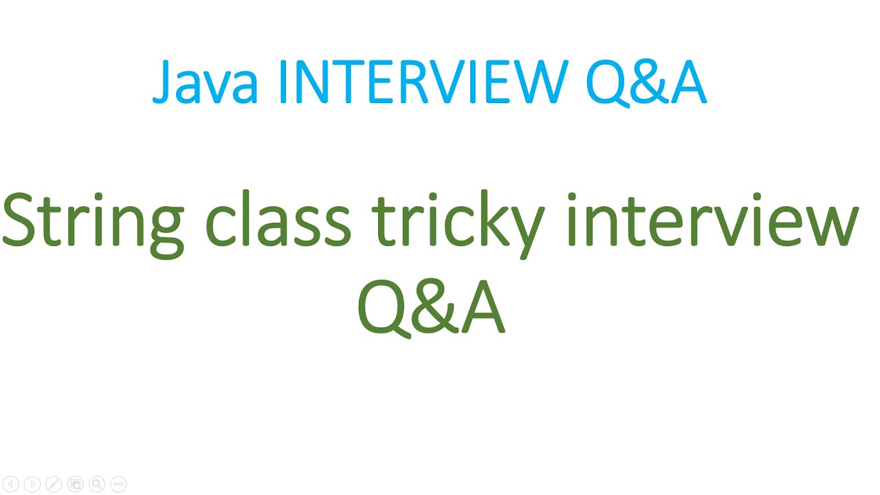 Core Java Tutorial String Class Tricky Interview Q A Youtube