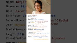 Beautiful Actress Nithya Menen ji ka Biography #viral #youtubeshorts #shortvideo #shorts #short