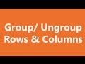 Excel Shortcuts - Group and Ungroup Rows and Columns