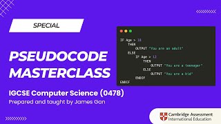 Pseudocode Masterclass (IGCSE Computer Science)