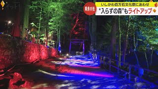 いしかわ百万石文化祭にあわせ…氣多大社で国の天然記念物『入らずの森』初ライトアップ 10/14-29