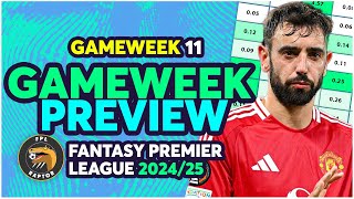 MY FPL GAMEWEEK 11 PREVIEW | GW11 BEST PLAYERS TO BUY | Fantasy Premier League Tips 2024/25