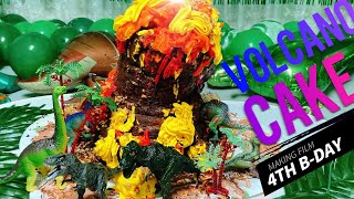 4살이 만든 공룡시대 화산 케이크 (real Volcano cake making Vlog) | 세상에 하나밖에 없는 화산 디자인 케이크