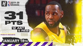 LeBron James 31 Pts 12 Ast Full Highlights | Lakers vs Rockets | January 18, 2020