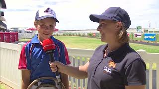 STACEY EDWARDS wins the Small Pony Race at Murray Bridge Racecourse, Sth Australia