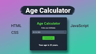 Build a Modern Age Calculator with CSS & JavaScript | Step-by-Step Tutorial | MZCode01#coding #css