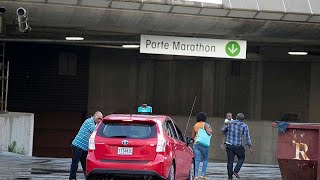 Quebec opens Olympic stadium to cope with surge in asylum seekers from the USA.