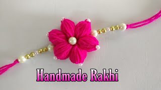 How To Make Rakhi | DIY | Handmade Rakhi | Rakhi Making With Wool | Flower Rakhi