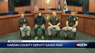 Louisville man meets Hardin County deputies who saved him from burning car