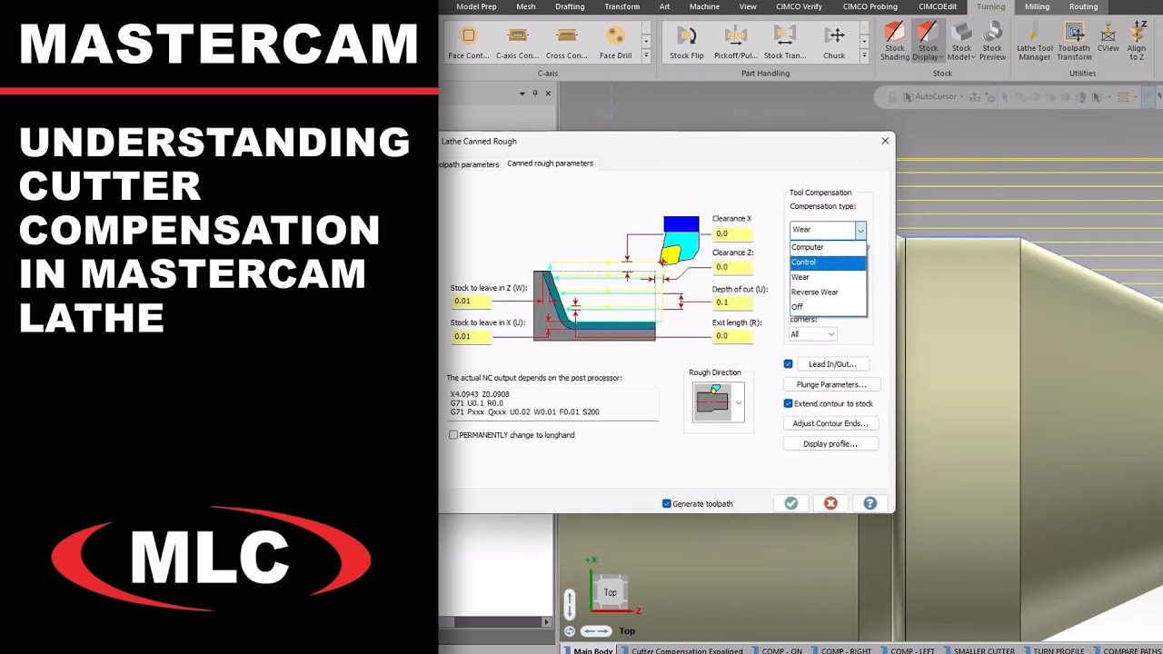 Understanding Cutter Compensation In Mastercam Lathe Youtube